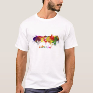 Istanbul skyline in watercolor T-Shirt