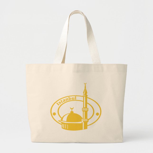 Istanbul Stamp Large Tote Bag (Front)