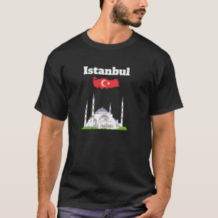 Istanbul trip Souvenir Blue Mosque Turkish map Tur T-Shirt