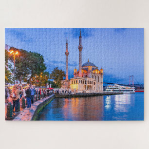 Istanbul, Turkey and baroque mosque of Ortakoy Jigsaw Puzzle