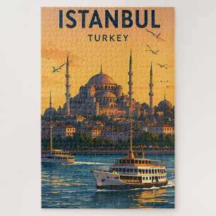 🕌 Istanbul Turkey Blue Mosque And Bosphorus Views Jigsaw Puzzle