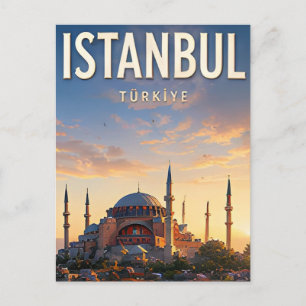 🕌 Istanbul Turkey Blue Mosque And Bosphorus Views Postcard