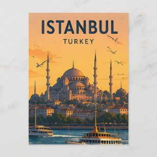 🕌 Istanbul Turkey Blue Mosque And Bosphorus Views Postcard