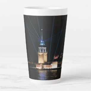 Istanbul Turkey Bosphorus Night View Scene Travel Latte Mug