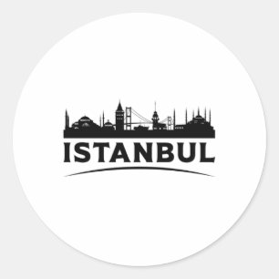 Istanbul Turkey City Cityscape Skyline Gift Idea Classic Round Sticker