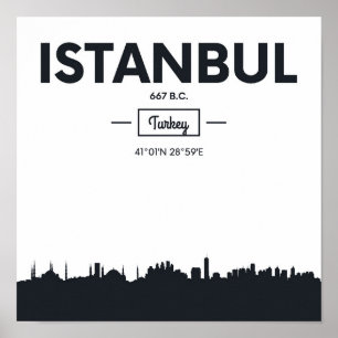 Istanbul, Turkey   City Coordinates Poster
