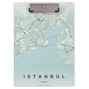 Istanbul Turkey City Map Minimal Design Clipboard