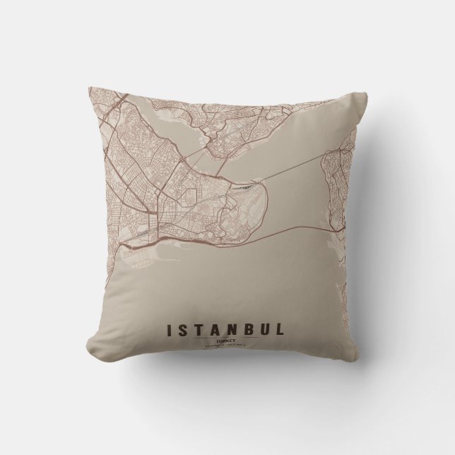 Istanbul Turkey City Map Minimal Design Notebook Cushion (Front)