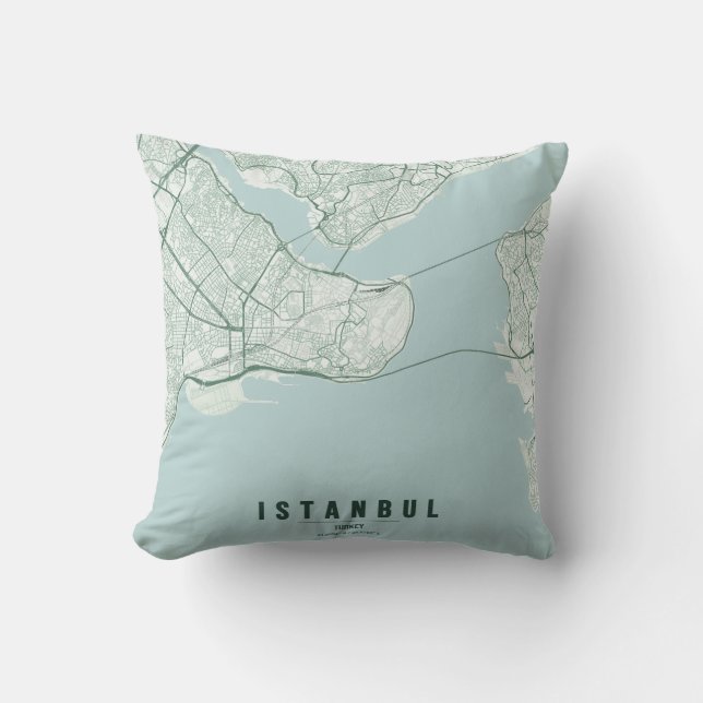 Istanbul Turkey City Map Minimal Design Notebook Cushion (Front)