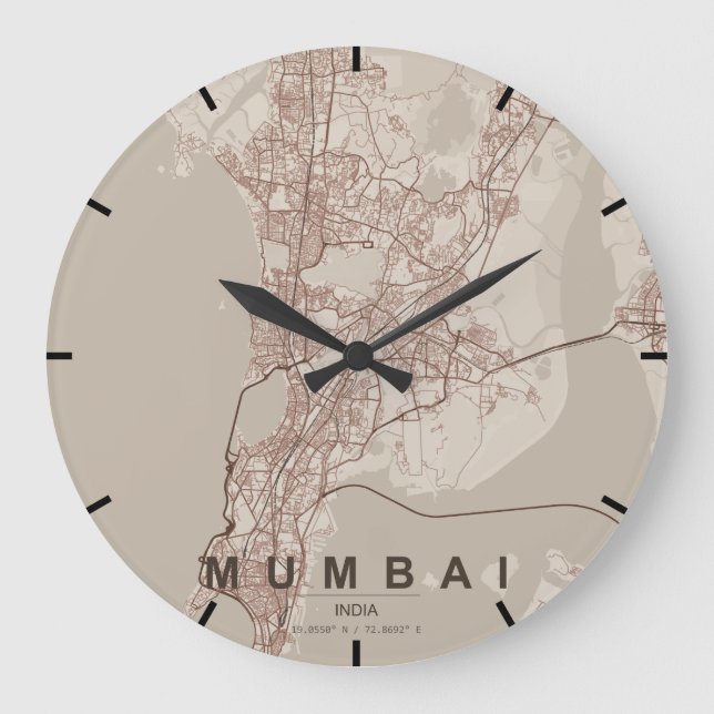 Istanbul Turkey City Map Minimal Large Clock (Front)