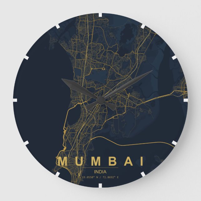 Istanbul Turkey City Map Minimal Large Clock (Front)