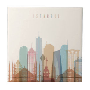 Istanbul, Turkey   City Skyline Ceramic Tile