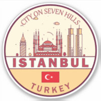 Istanbul Turkey City Skyline Emblem