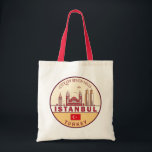 Istanbul Turkey City Skyline Emblem Tote Bag<br><div class="desc">Istanbul minimalist,  colourful art design featuring monuments and landmarks of the city in Turkey.</div>