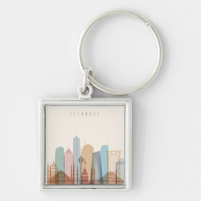 Istanbul, Turkey | City Skyline Key Ring (Front)