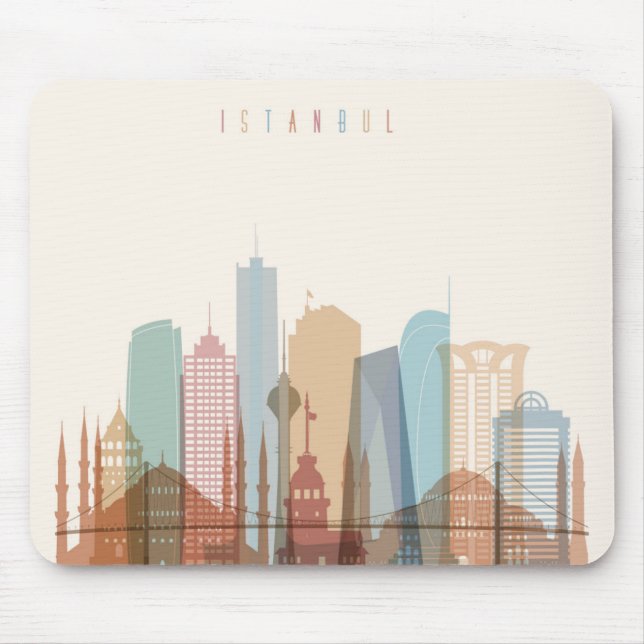 Istanbul, Turkey | City Skyline Mouse Pad (Front)