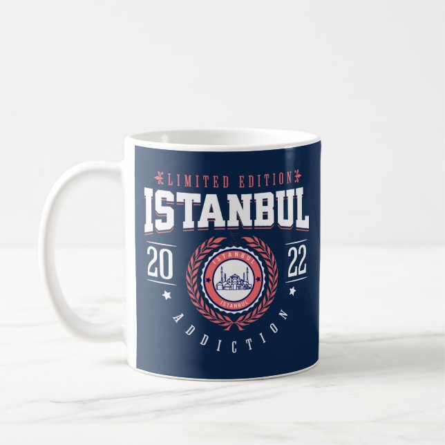 Istanbul Turkey City Traveler Sports Style Navy Coffee Mug (Left)