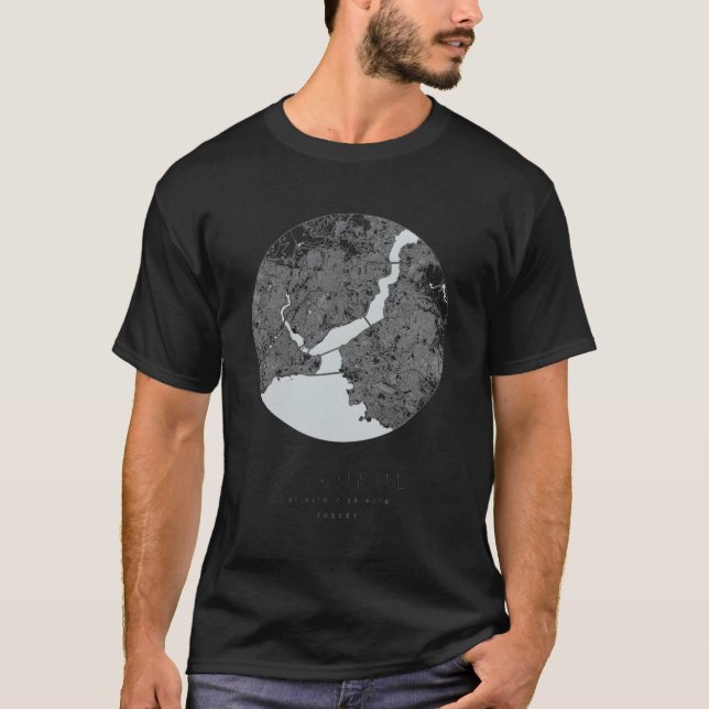 Istanbul Turkey Coordinates Map Hometown T-Shirt (Front)