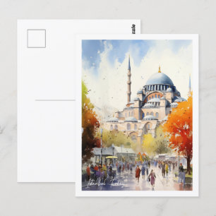 Istanbul Turkey Famous Travel Place Postcard
