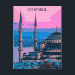 Istanbul Turkey Hagia Sophia Architecture Postcard<br><div class="desc">Beautiful Istanbul Turkey artwork showing the famous Hagia Sophia building. Great souvenir and gift idea.</div>