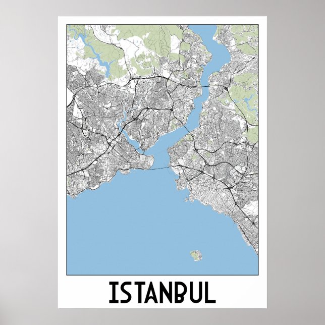 Istanbul, Turkey map Poster (Front)