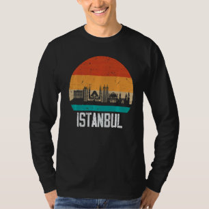 Istanbul Turkey Retro Vintage Sunset Skyline Istan T-Shirt