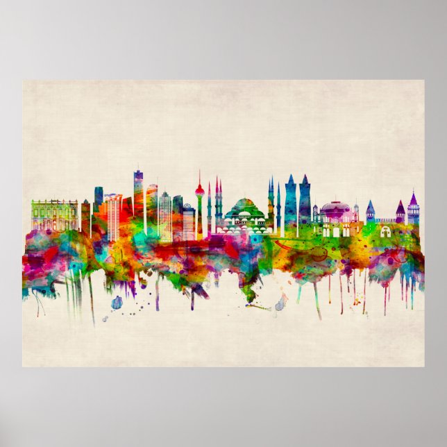 Istanbul Turkey Skyline Poster (Front)