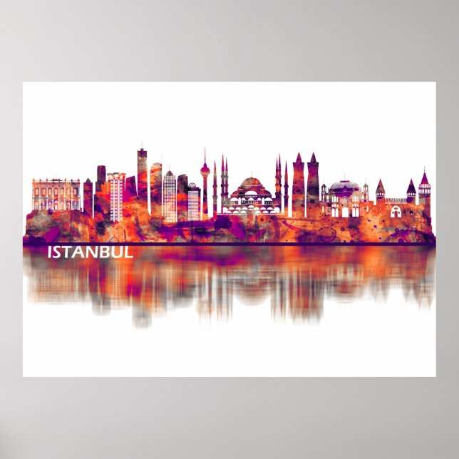 Istanbul Turkey Skyline Poster (Front)