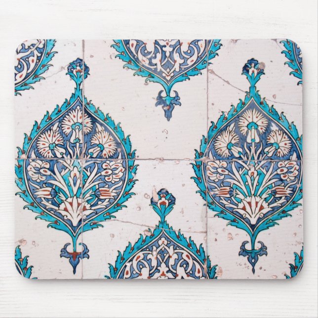 istanbul turkey tile floral mosaic texture mouse pad (Front)