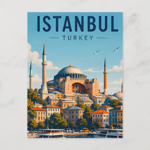 Istanbul Turkey Travel Bosphorus Hagia Sophia Postcard