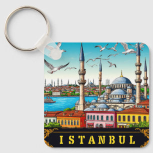 🧲 Istanbul Turkey Travel Reminder From Vacation Key Ring