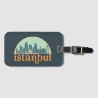 Istanbul Turkey Vintage City Skyline Cityscape Art