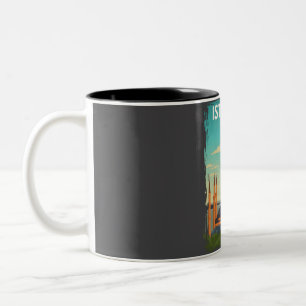 Istanbul Turkey Vintage Retro Blue Mosque Travel P Two-Tone Coffee Mug