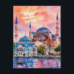 Istanbul Turkey Watercolor Painting Postcard<br><div class="desc">Istanbul Turkey Watercolor Painting</div>
