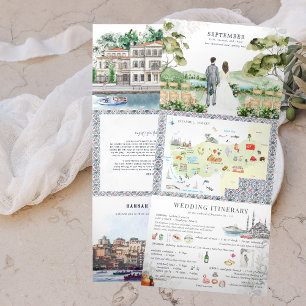 Istanbul, Turkey Wedding   Tri-Fold Invitation