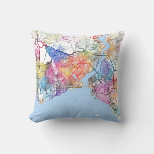 Istanbul Türkiye City Map Cushion