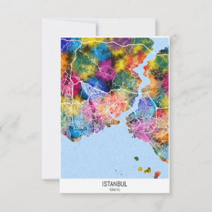 Istanbul Türkiye City Map Thank You Card