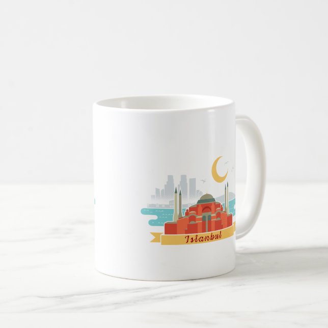 Istanbul Turkiye Souvenir Colourful Coffee Mug (Front Right)