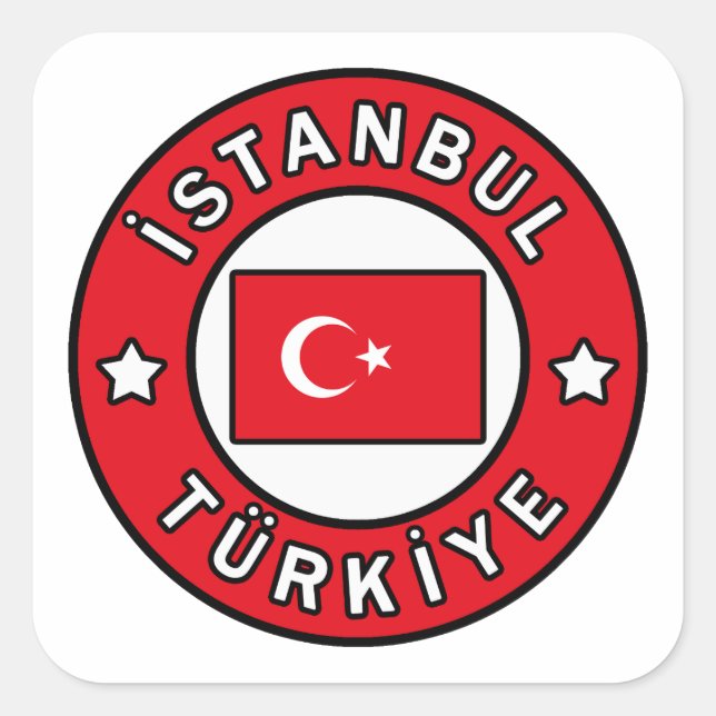 İstanbul Türkiye Square Sticker (Front)