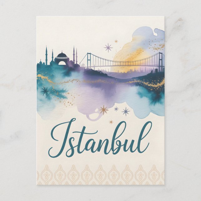 Istanbul watercolor postcard (Front)