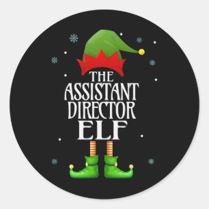 Istant Director Elf Xmas Funny Family Matching Chr Classic Round Sticker