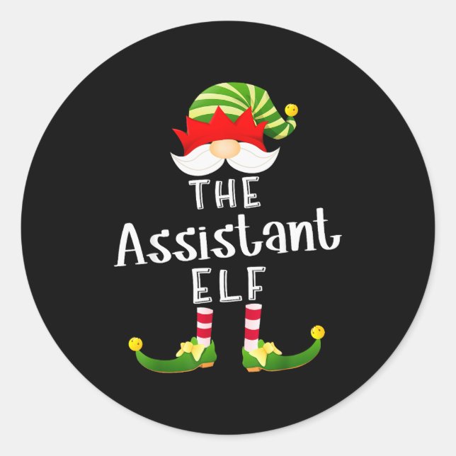 Istant Elf Group Christmas Funny Pajama Party  Classic Round Sticker (Front)