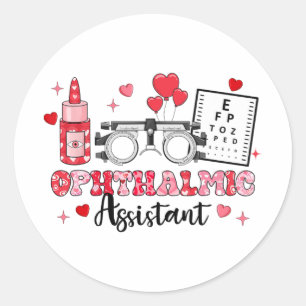Istant Eye Test Gles Hearts Valentine's Day 1  Classic Round Sticker
