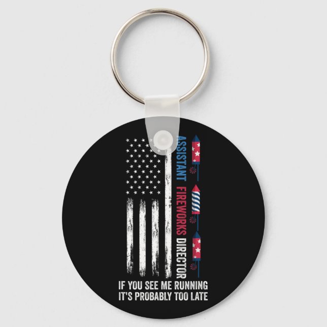 Istant Fireworks Director 4th Of July  Key Ring (Front)