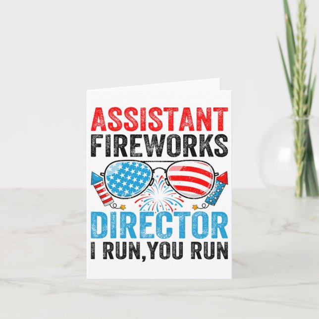 Istant Fireworks Director Funny 4th Of July Men Wo Card (Front)