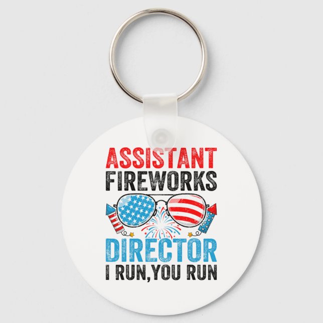 Istant Fireworks Director Funny 4th Of July Men Wo Key Ring (Front)
