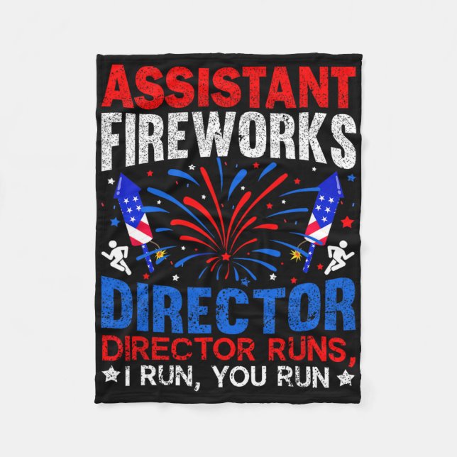 Istant Fireworks Director Independence Day 4th Of  Fleece Blanket (Front)