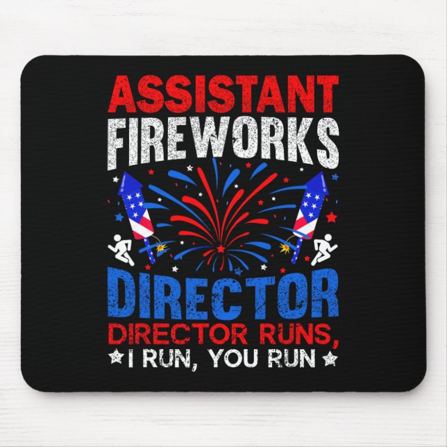 Istant Fireworks Director Independence Day 4th Of  Mouse Pad (Front)