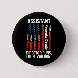 Istant Fireworks Director Usa Independence Day Jul 6 Cm Round Badge