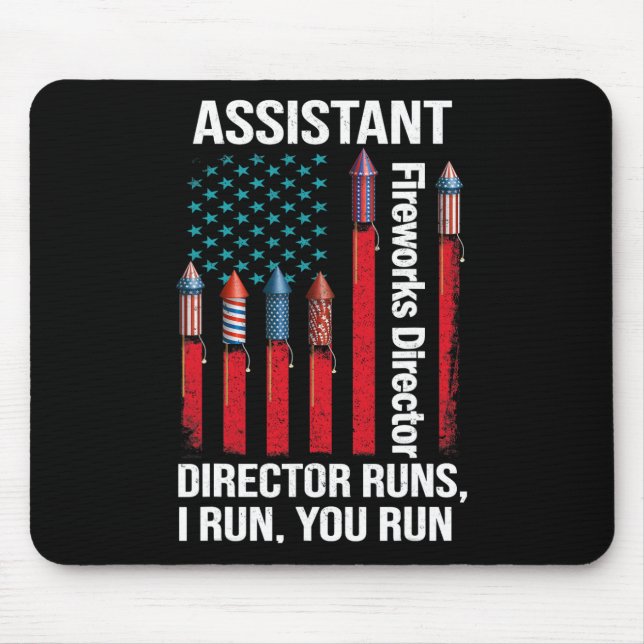 Istant Fireworks Director Usa Independence Day Jul Mouse Pad (Front)